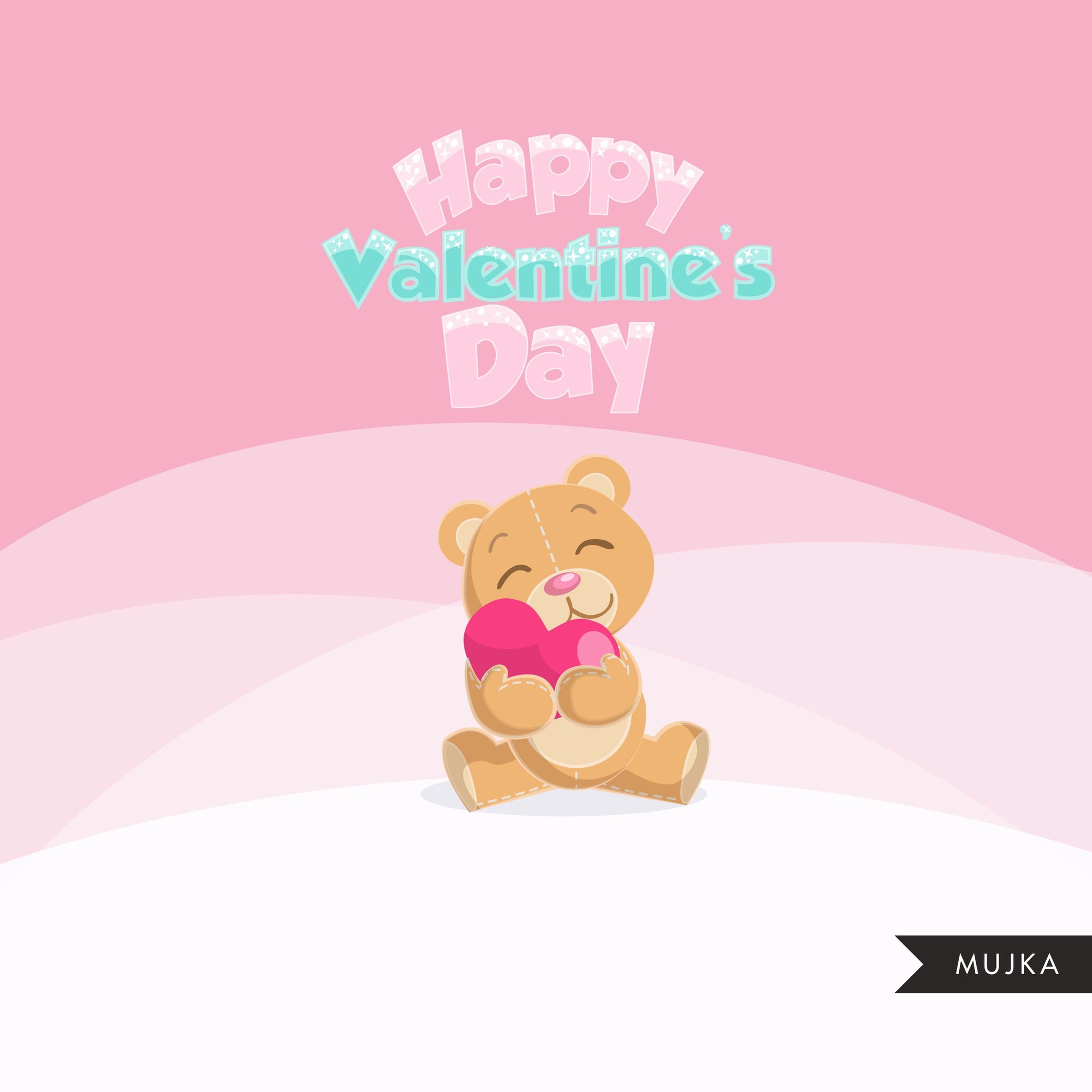 Valentine's Day Teddy bear clipart
