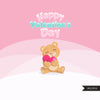 Valentine's Day Teddy bear clipart
