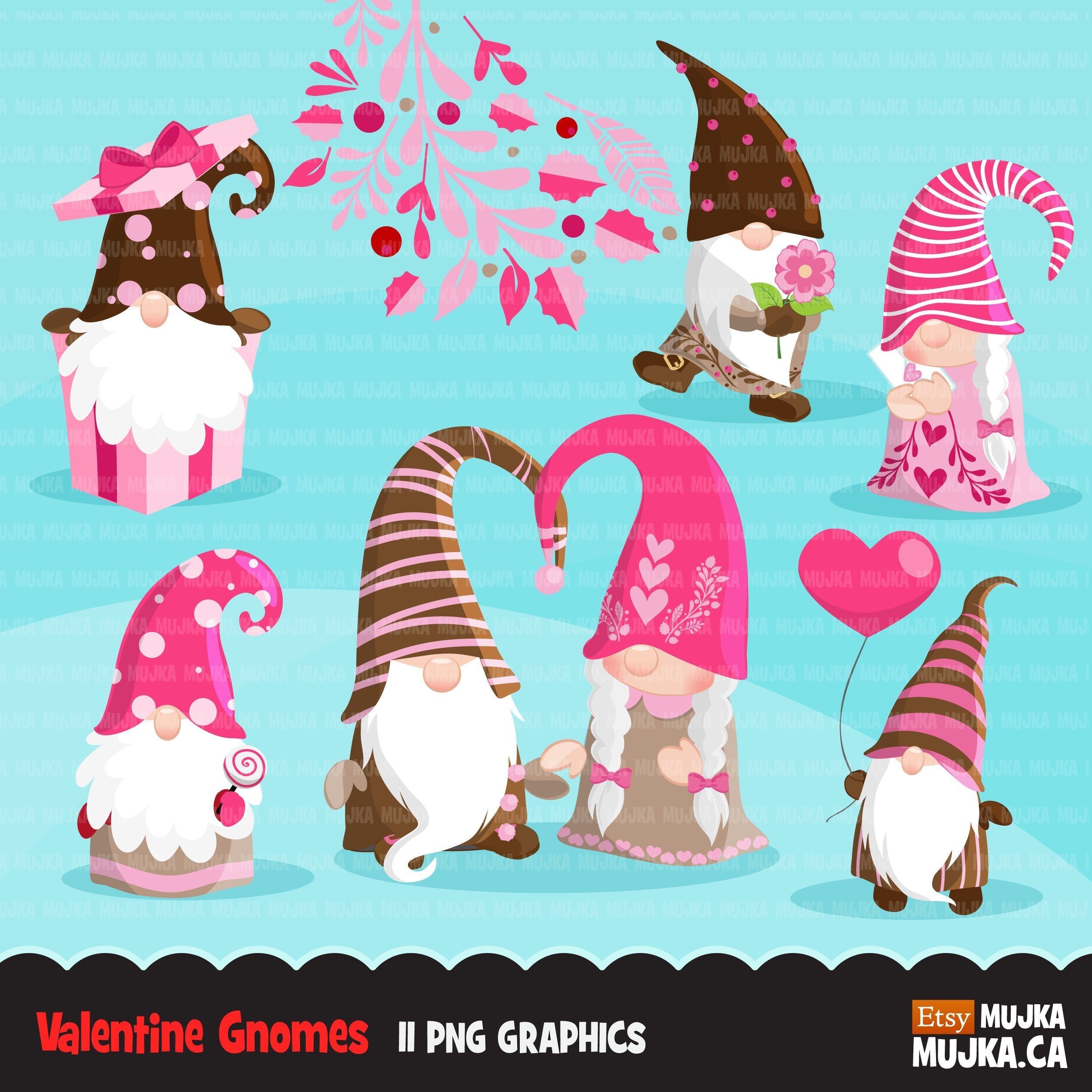 Valentines Day Gnomes Clipart – MUJKA CLIPARTS