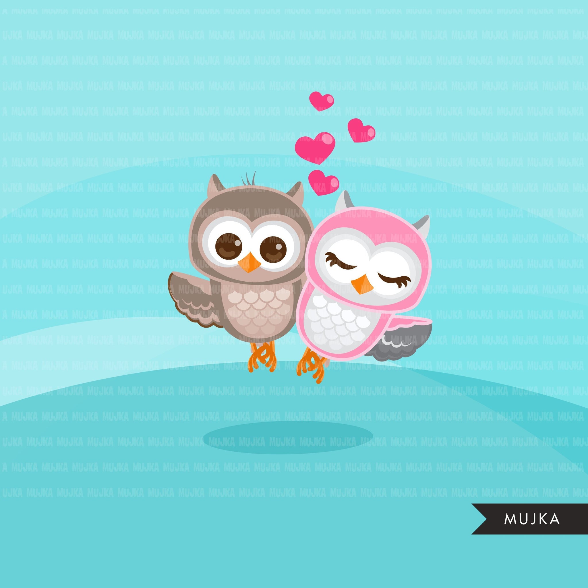 Free Valentine Day Owls Clipart