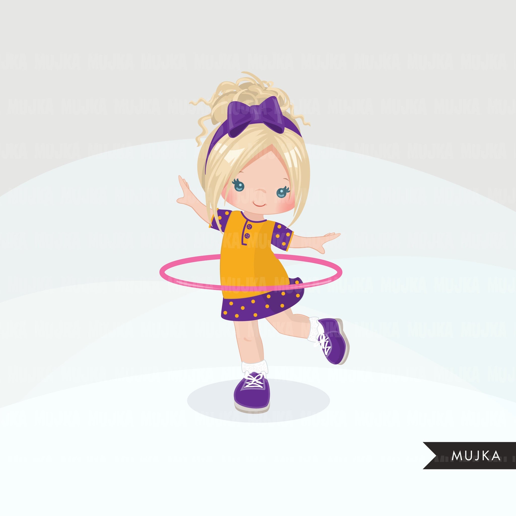 Hula hoop girl Clipart