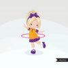 Hula hoop girl Clipart