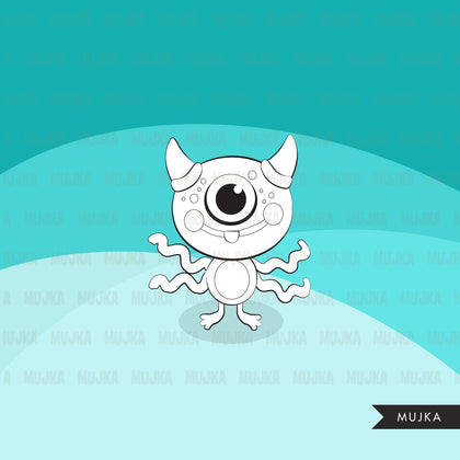 Monsters Digital Stamps