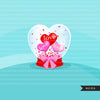 Valentines Day Heart Globe Clipart