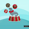 Glitter Circus Clipart Big top, animal clip