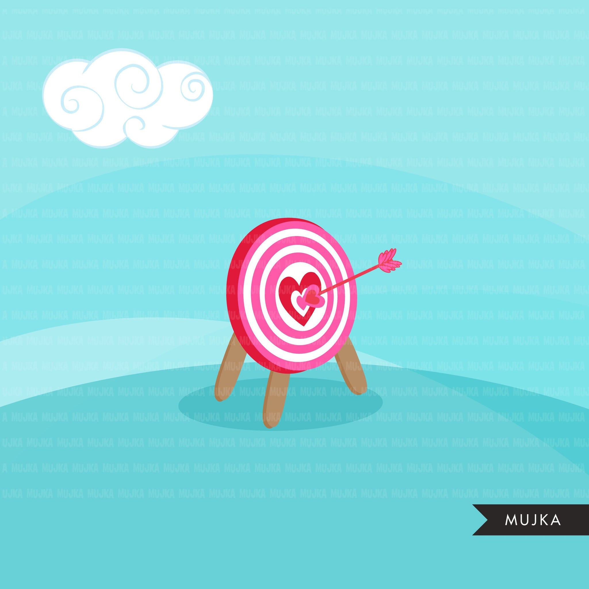 Valentine's Day Cupids clipart with arrows