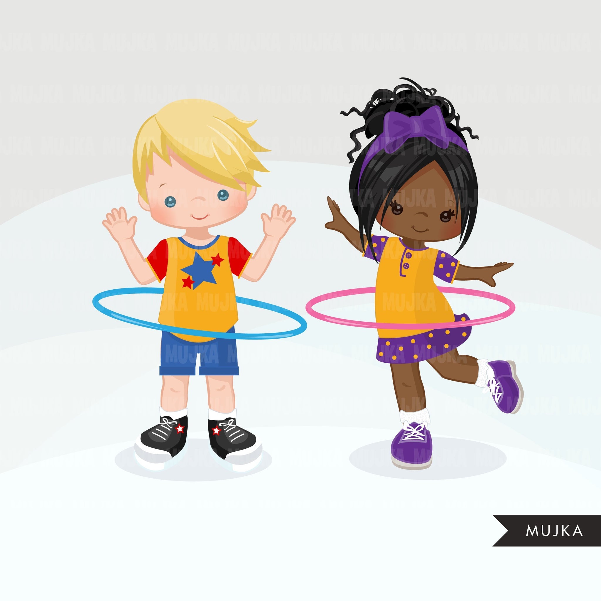Hula hoop girl Clipart