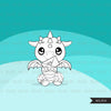 Valentine dragons Digital Stamps, animal, valentines day