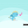 Valentine's Day Baby Dragon, animal clipart