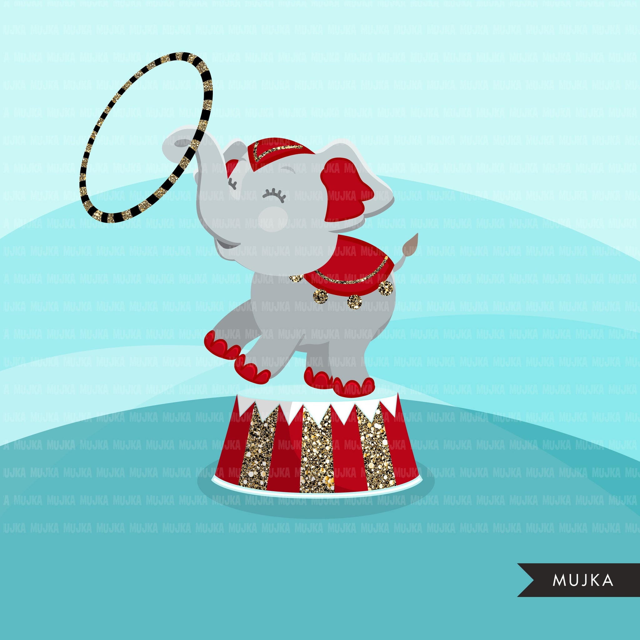 Glitter Circus Clipart Big top, animal clip