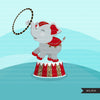 Glitter Circus Clipart Big top, animal clip