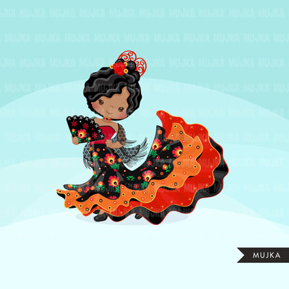 Clipart de flamenco, dançarinas