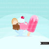 Ice cream Clipart summer graphics, popsicle, ice cream cone