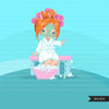 Clipart de festeira de spa com gráficos de máscara facial