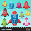 Clipart de foguetes, veículos aéreos, gráficos de naves espaciais