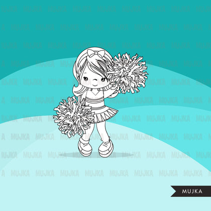 Cheerleader Digital Stamps