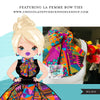 Woman clipart avatar, Ankara multi-color print bow tie and skirt, fashion graphics shop logo boss girl clip art print and cut PNG
