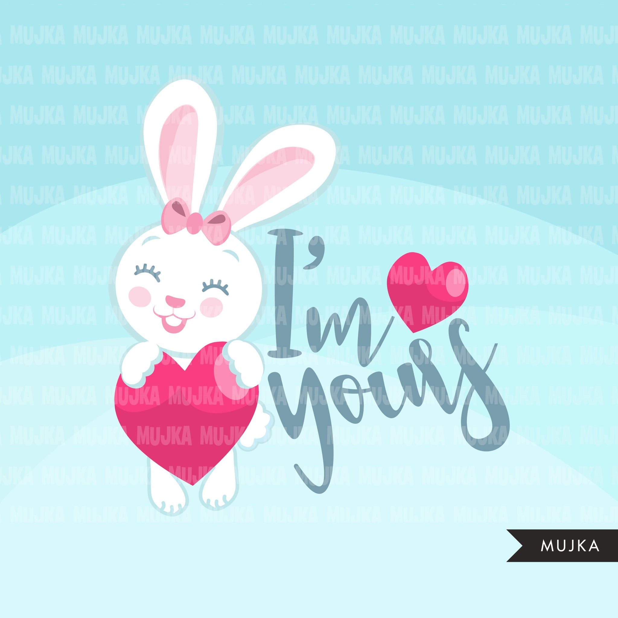 Valentine Quotes Clipart, All you need is love, cheers, I'm yours, thankful and blessed  graphics Valentine's Day commercial use clip art