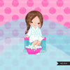 Spa clipart, party girl clipart graphics, bath, nail polish, spa birthday graphics, commercial use clip art