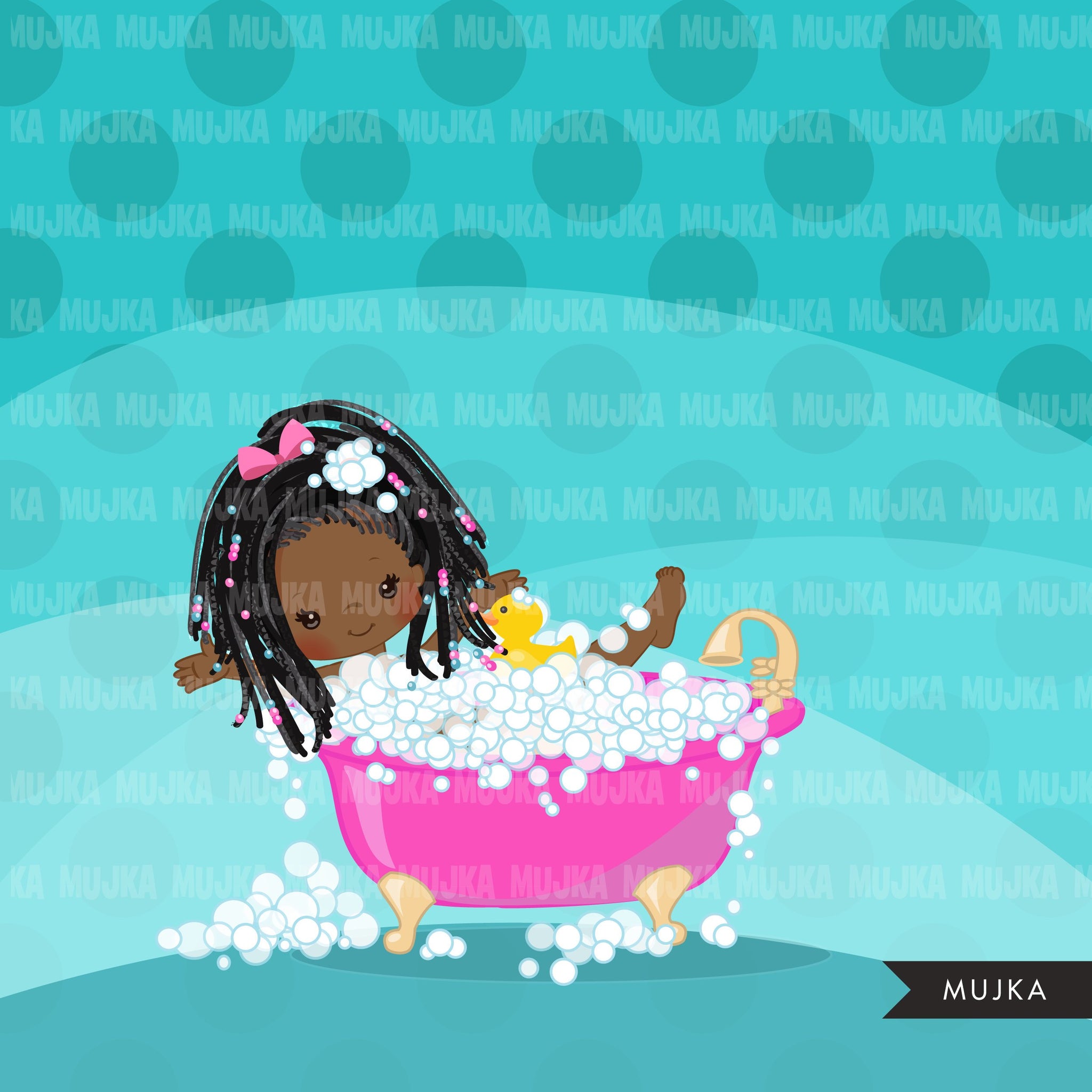 Imágenes prediseñadas de spa, gráficos de chicas negras de fiesta, baño de burbujas, esmalte de uñas, gráficos de cumpleaños de spa, pies remojados, imágenes prediseñadas de uso comercial