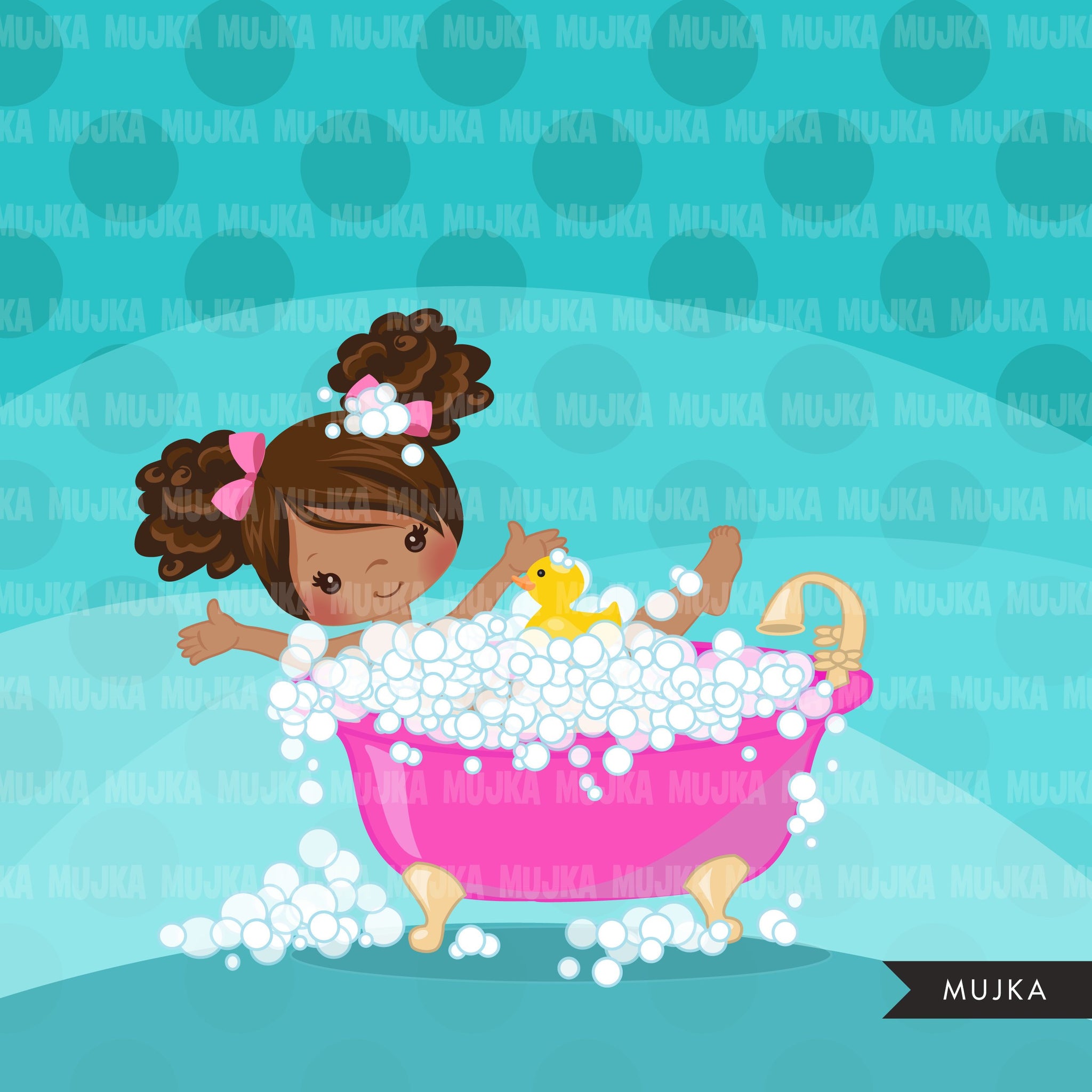 Imágenes prediseñadas de spa, gráficos de chicas negras de fiesta, baño de burbujas, esmalte de uñas, gráficos de cumpleaños de spa, pies remojados, imágenes prediseñadas de uso comercial