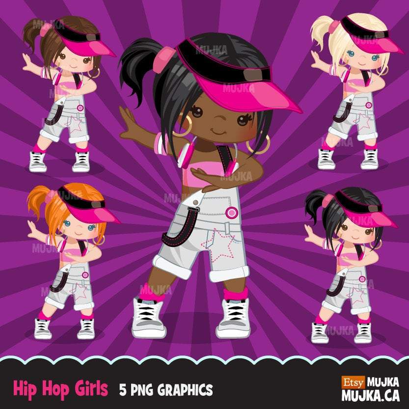 Hip hop Clipart Bundle, Music, dance sublimation t-shirt  graphics commercial use PNG clip art