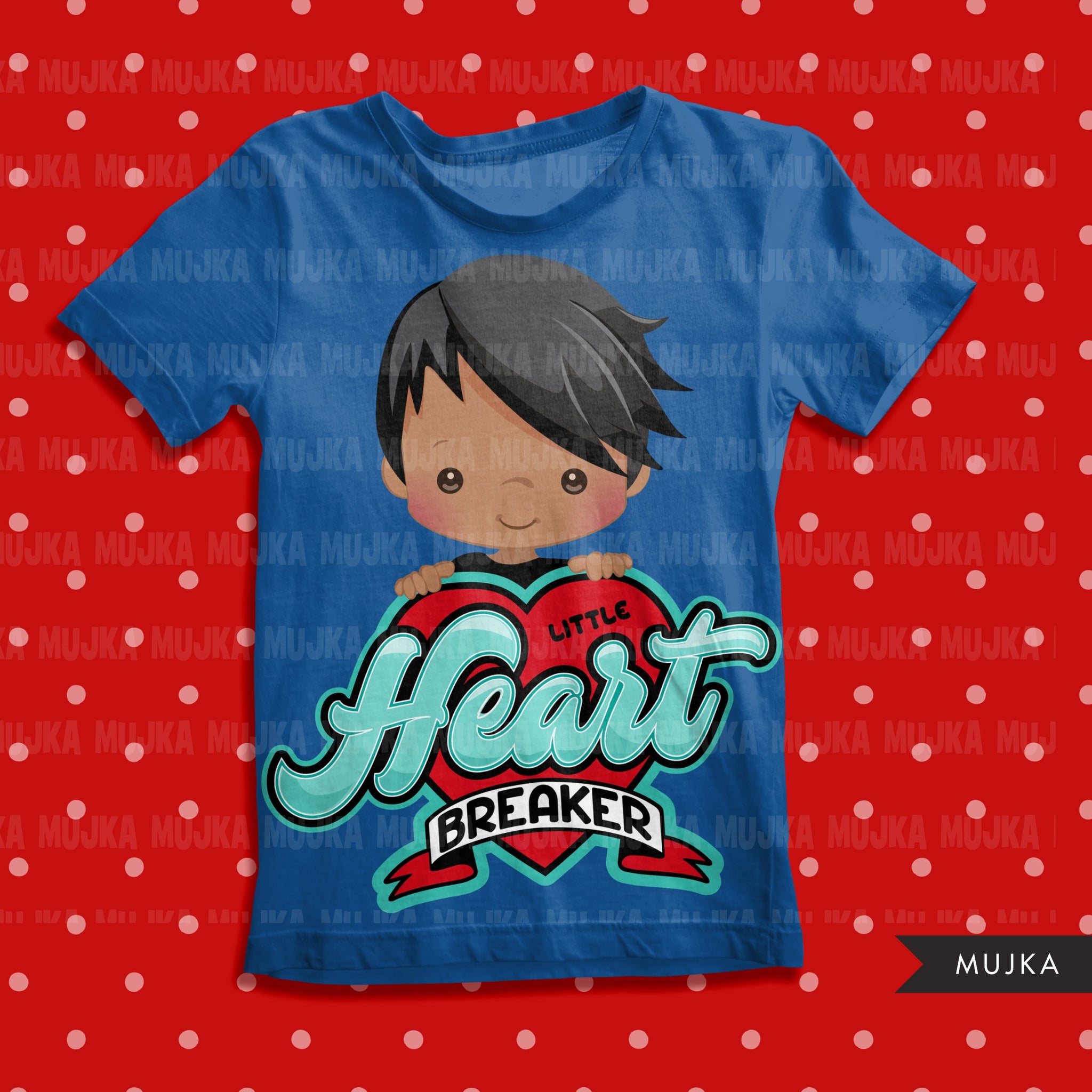 valentines day png digital little heart breaker sublimation image transfer clipart t-shirt graphics little black boy