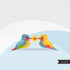 Hummingbird Clipart, colorful spring birds, valentine's day, easter graphics, flowers  commercial use digital PNG clip art