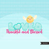 Valentine Quotes Clipart, All you need is love, cheers, I'm yours, thankful and blessed  graphics Valentine's Day commercial use clip art