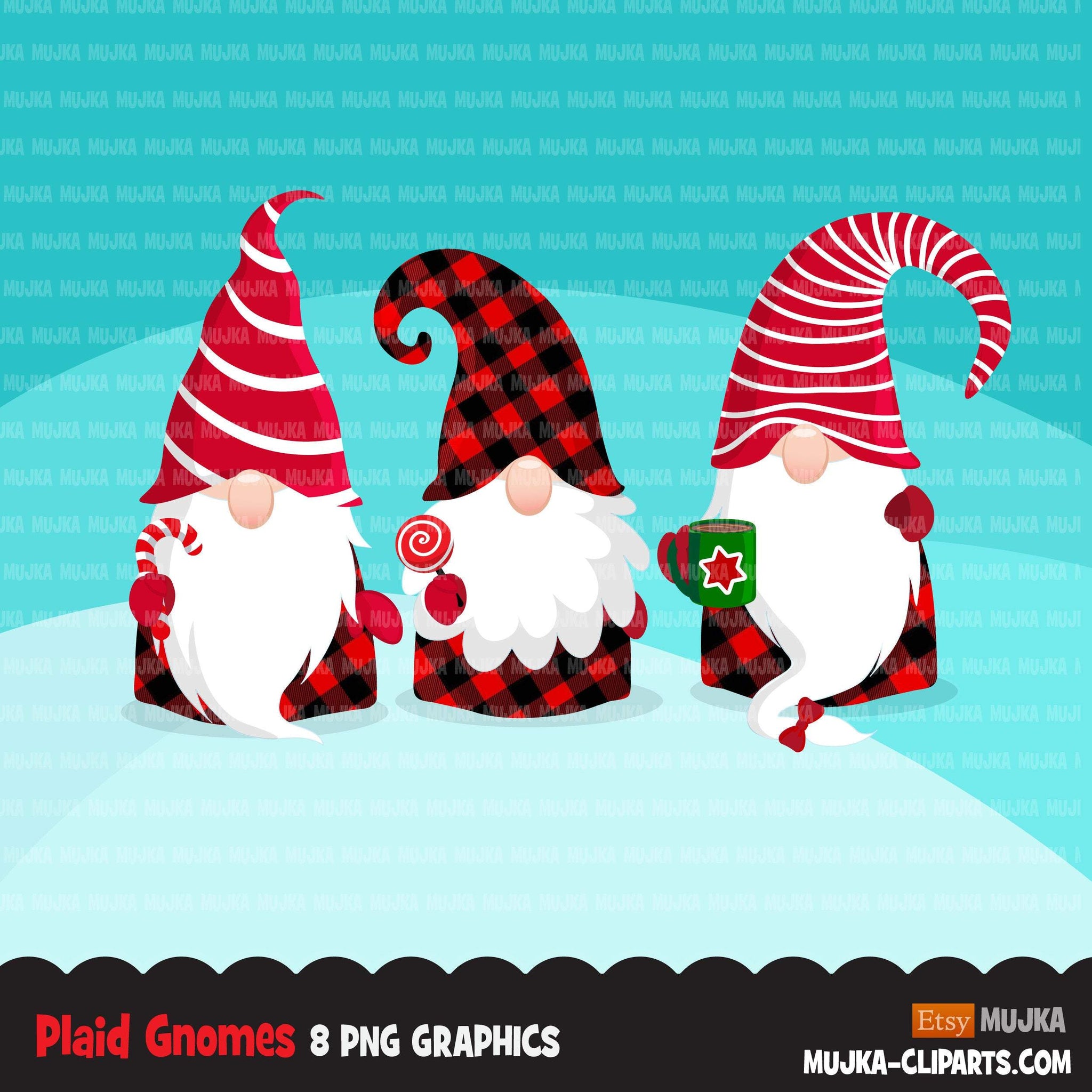 Gnomes Clipart Bundle, Easter, St Patrick's Day, School, Valentines, birthday, Halloween, Christmas, commercial use PNG clip art