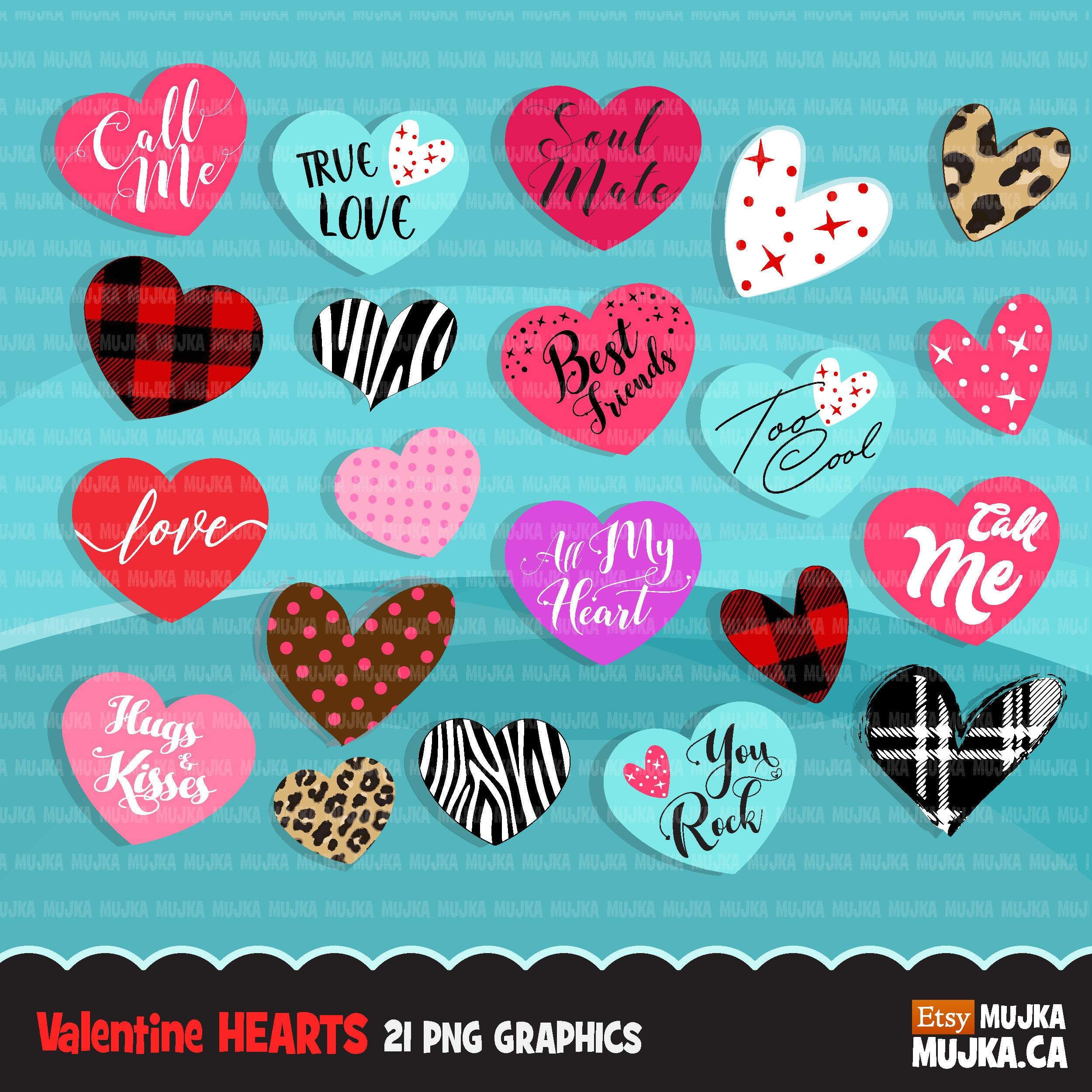 Valentine's Day Stickers. Digital printable Valentine round stickers, –  MUJKA CLIPARTS