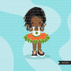 St Patrick's Day Tutu Clipart for Black girls,  Irish tutu graphics, fashion, commercial use PNG clip art, birthday cutout