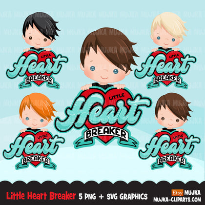 valentines day png digital little heart breaker sublimation image transfer clipart t-shirt graphics little boy