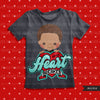 valentines day png digital little heart breaker sublimation image transfer clipart t-shirt graphics little black boy