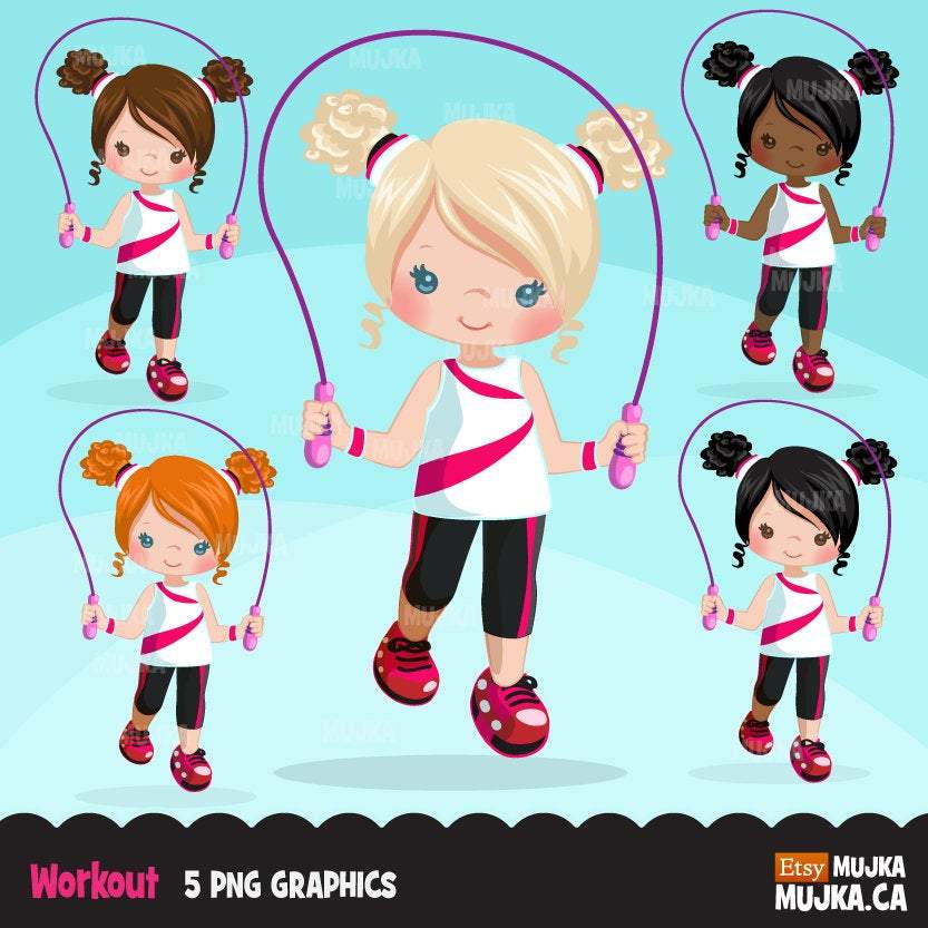 Gymnastics Fitness Clipart Bundle, Sports, workout sublimation t-shirt for black, boy, girl graphics commercial use PNG clip art