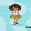 St Patrick's Day Tutu Clipart for Black girls,  Irish tutu graphics, fashion, commercial use PNG clip art, birthday cutout