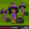 Halloween Clipart Bundle, Pumpkins, witches, Halloween baby, Halloween party boys & girls clip art commercial use PNG graphics