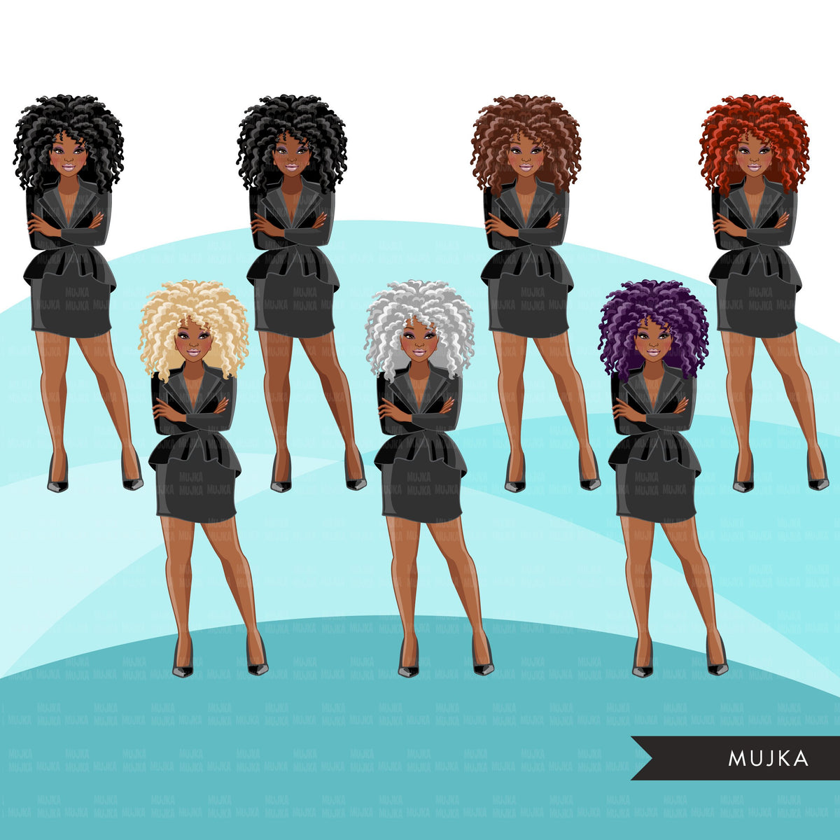 Fashion Graphics, Black Business Woman afro curly hair, Sublimation de –  MUJKA CLIPARTS, image size:1200x1200