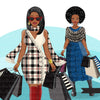 Fall Fashion Graphics, Black Woman shopping, afro woman, sisters, friends Sublimation designs for Cricut & Cameo, commercial use PNG clipart