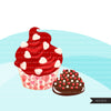 Valentine sweets clipart, donuts, truffles, chcocolate, cookies, Valentine's Day cookies, png clip art