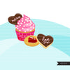Valentine sweets clipart, donuts, truffles, chcocolate, cookies, Valentine's Day cookies, png clip art
