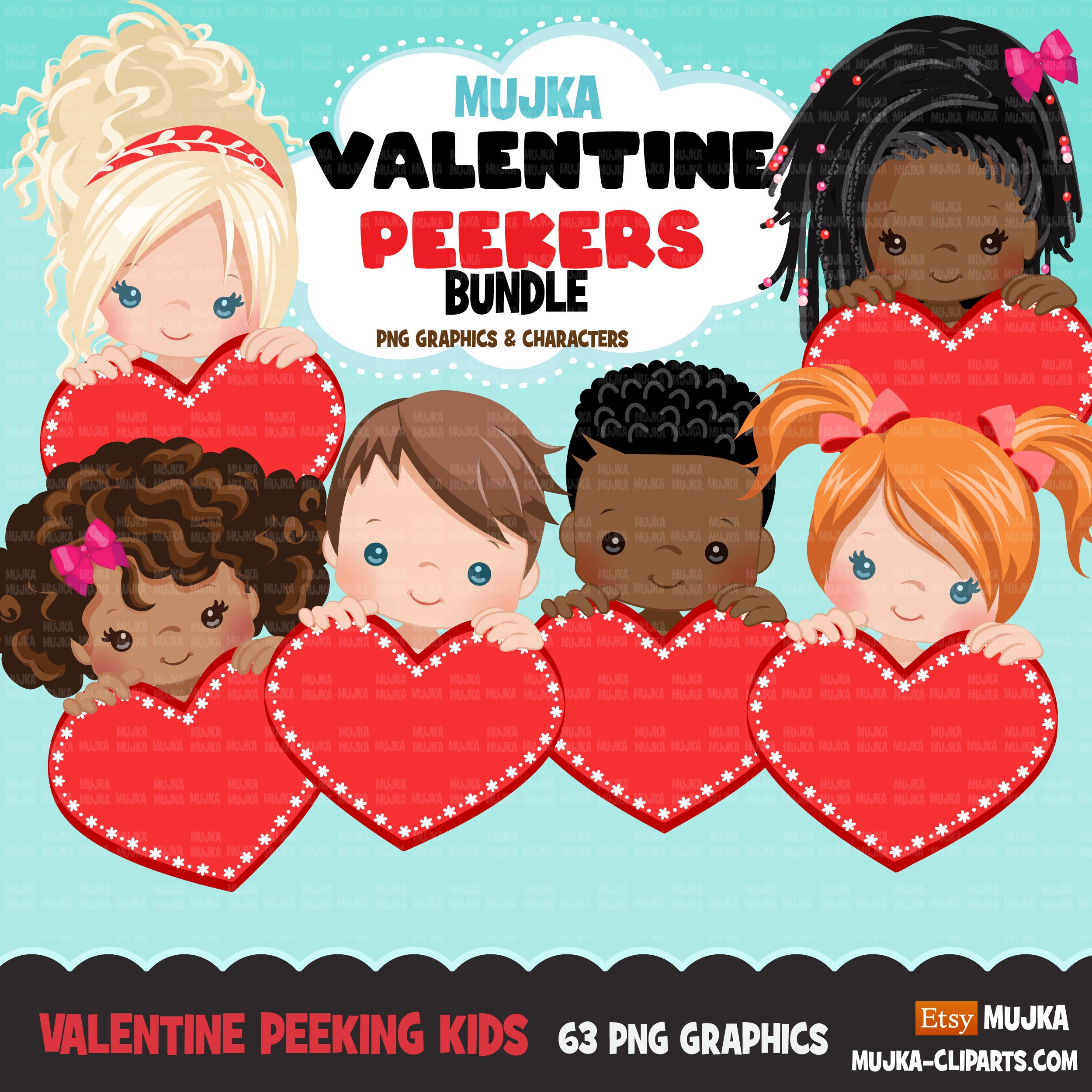 Valentine's Day stickers, Cute kids stickers, couples png, valentine c –  MUJKA CLIPARTS