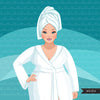 Spa Clipart, bath, self care graphics, spa fashion woman, sisters, friends, Sublimation designs for Cricut & Cameo, commercial use PNG