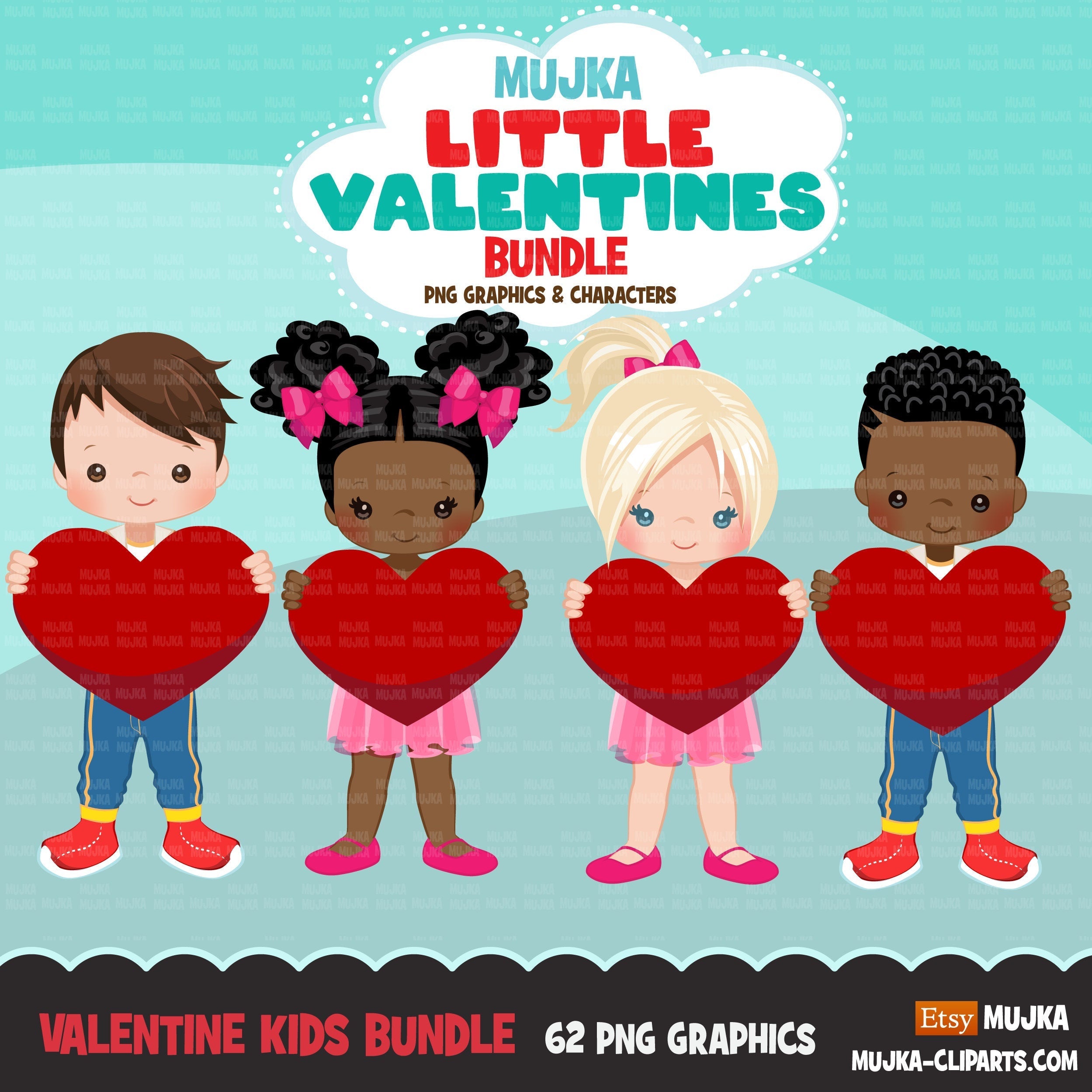 Valentine's Day stickers, Cute kids stickers, couples png, valentine c –  MUJKA CLIPARTS