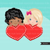 Valentine Clipart, peeking kids BUNDLE, Valentine's Day boys, girls, valentine gifts, commercial use graphics, png clip art