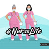 Enfermera clipart BUNDLE, Nurse Life, Nurse Mom, trabajadores médicos, amigos, enfermera negra musulmana, imágenes prediseñadas de sublimación, uso comercial PNG