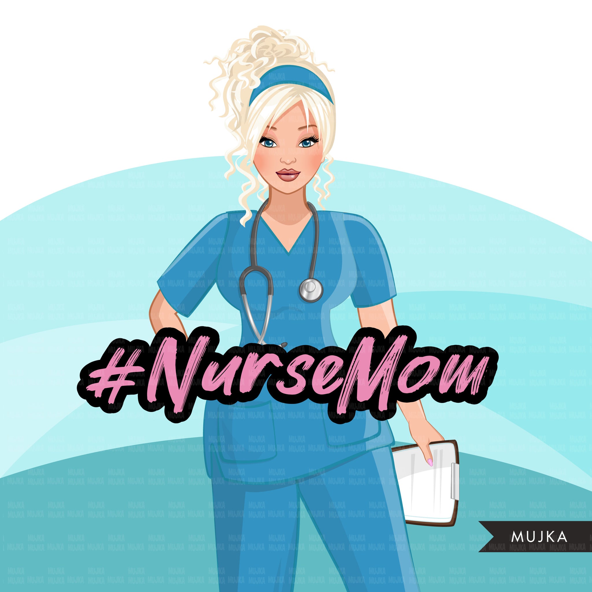 Enfermera clipart BUNDLE, Nurse Life, Nurse Mom, trabajadores médicos, amigos, enfermera negra musulmana, imágenes prediseñadas de sublimación, uso comercial PNG