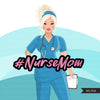 Enfermera clipart BUNDLE, Nurse Life, Nurse Mom, trabajadores médicos, amigos, enfermera negra musulmana, imágenes prediseñadas de sublimación, uso comercial PNG