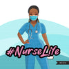 Enfermera clipart BUNDLE, Nurse Life, Nurse Mom, trabajadores médicos, amigos, enfermera negra musulmana, imágenes prediseñadas de sublimación, uso comercial PNG