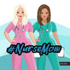 Nurse clipart BUNDLE, Nurse Life, Nurse Mom, medical workers, friends, muslim black nurse, Sublimation clipart, commercial use PNG